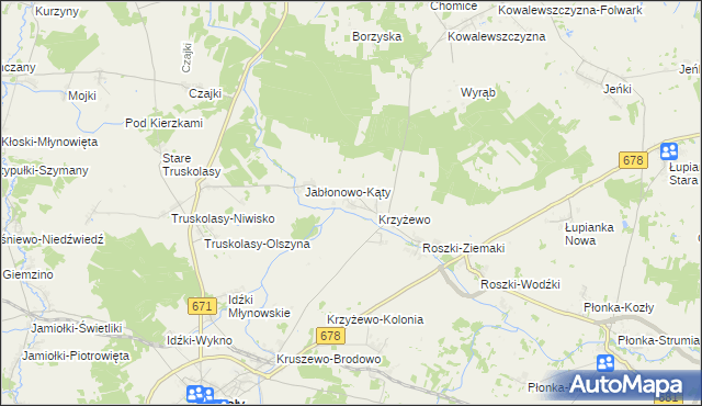 mapa Jabłonowo-Wypychy, Jabłonowo-Wypychy na mapie Targeo