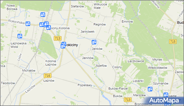 mapa Janków Trzeci gmina Rokiciny, Janków Trzeci gmina Rokiciny na mapie Targeo