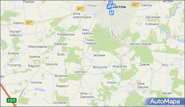 mapa Janówek gmina Żelechów, Janówek gmina Żelechów na mapie Targeo