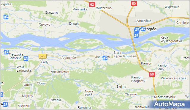 mapa Januszew, Januszew na mapie Targeo