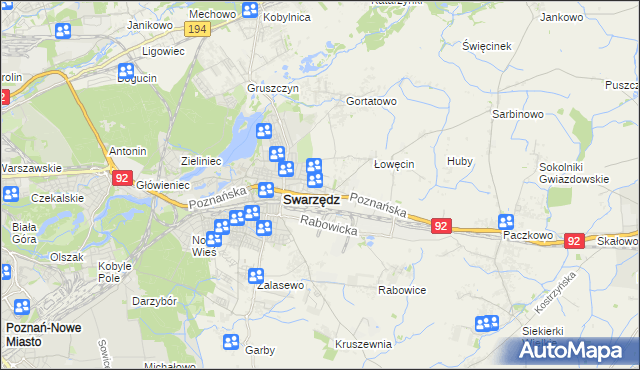 mapa Jasin gmina Swarzędz, Jasin gmina Swarzędz na mapie Targeo