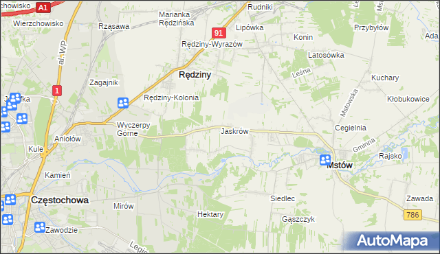 mapa Jaskrów, Jaskrów na mapie Targeo