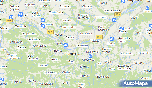 mapa Jazowsko, Jazowsko na mapie Targeo