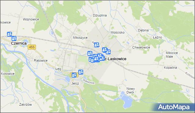 mapa Jelcz-Laskowice, Jelcz-Laskowice na mapie Targeo