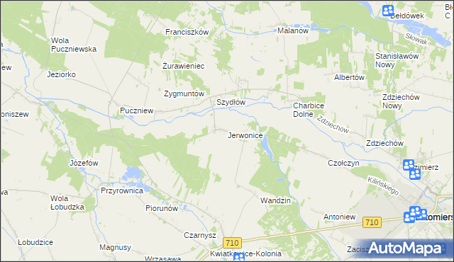 mapa Jerwonice, Jerwonice na mapie Targeo