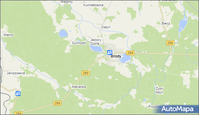mapa Jeziory Wysokie, Jeziory Wysokie na mapie Targeo