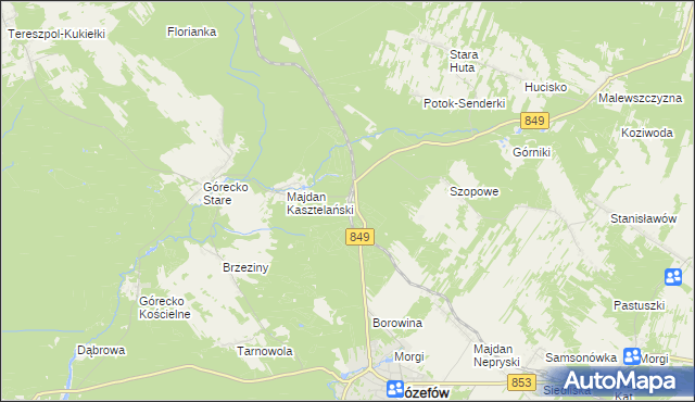 mapa Józefów Roztoczański, Józefów Roztoczański na mapie Targeo