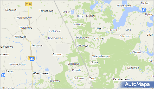 mapa Józefowo gmina Piotrków Kujawski, Józefowo gmina Piotrków Kujawski na mapie Targeo