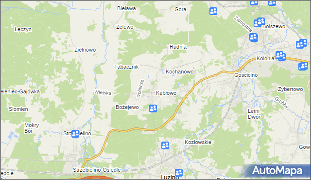 mapa Kębłowo gmina Luzino, Kębłowo gmina Luzino na mapie Targeo