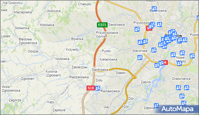 mapa Kielanówka, Kielanówka na mapie Targeo