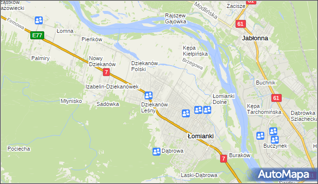 mapa Kiełpin gmina Łomianki, Kiełpin gmina Łomianki na mapie Targeo