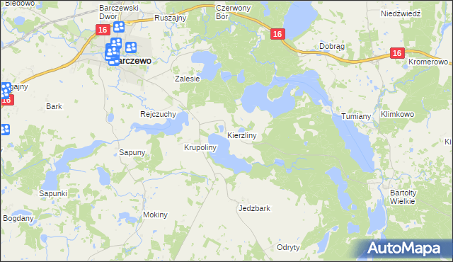 mapa Kierzliny, Kierzliny na mapie Targeo