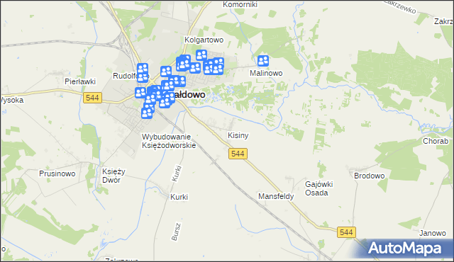 mapa Kisiny, Kisiny na mapie Targeo