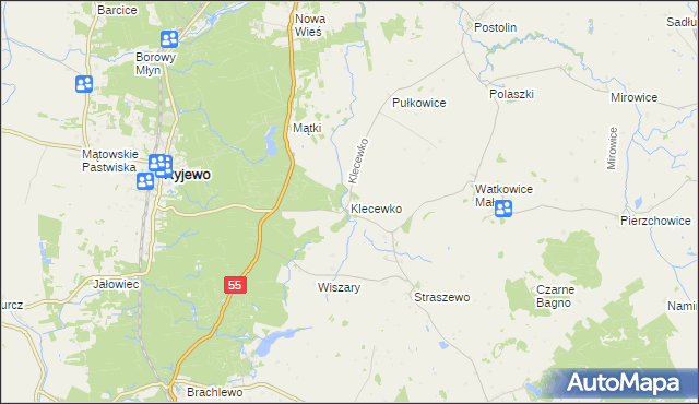 mapa Klecewko, Klecewko na mapie Targeo