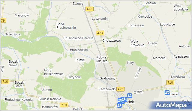 mapa Kobyla Miejska, Kobyla Miejska na mapie Targeo