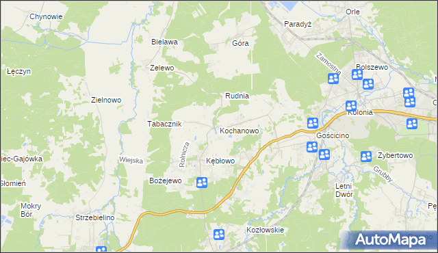 mapa Kochanowo gmina Luzino, Kochanowo gmina Luzino na mapie Targeo