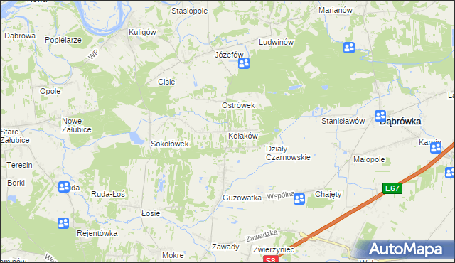 mapa Kołaków, Kołaków na mapie Targeo