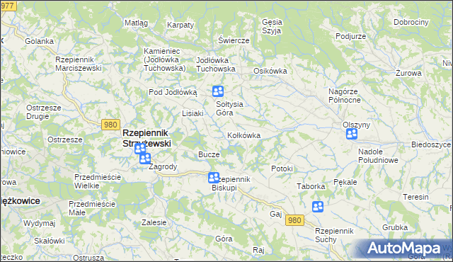 mapa Kołkówka, Kołkówka na mapie Targeo
