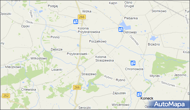 mapa Kolonia Straszewska, Kolonia Straszewska na mapie Targeo