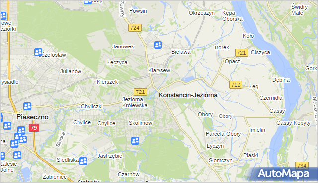 mapa Konstancin-Jeziorna, Konstancin-Jeziorna na mapie Targeo