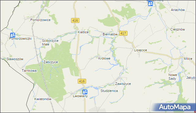 mapa Królowe, Królowe na mapie Targeo