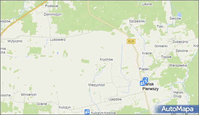 mapa Krychów, Krychów na mapie Targeo
