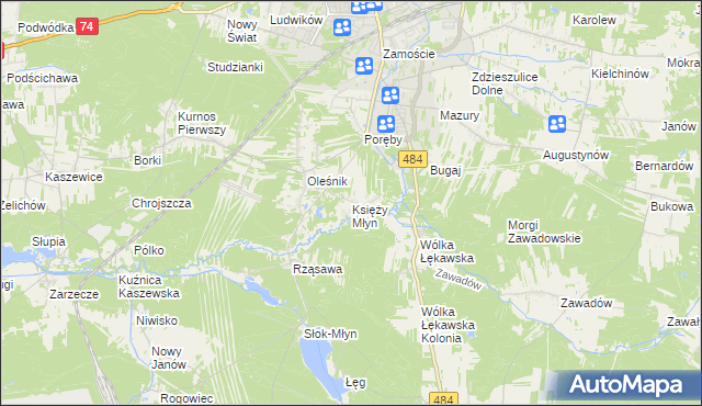 mapa Księży Młyn, Księży Młyn na mapie Targeo
