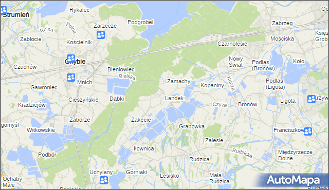 mapa Landek, Landek na mapie Targeo