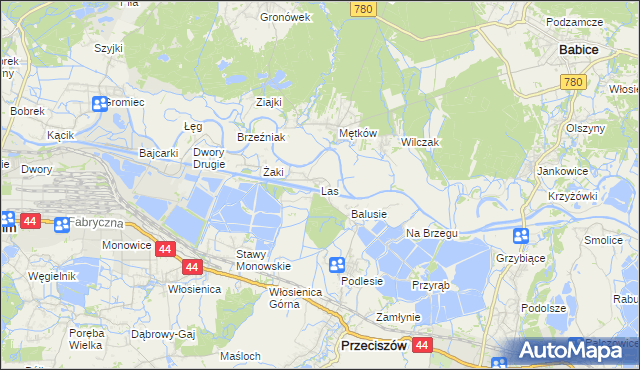 mapa Las gmina Przeciszów, Las gmina Przeciszów na mapie Targeo
