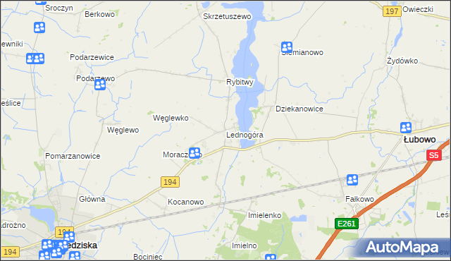 mapa Lednogóra, Lednogóra na mapie Targeo