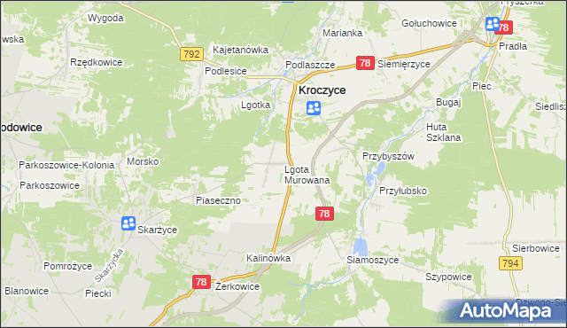mapa Lgota Murowana, Lgota Murowana na mapie Targeo