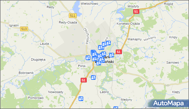 mapa Lidzbark Warmiński, Lidzbark Warmiński na mapie Targeo