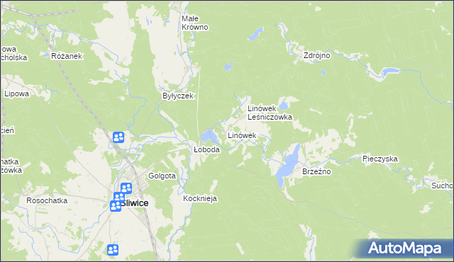 mapa Linówek gmina Śliwice, Linówek gmina Śliwice na mapie Targeo