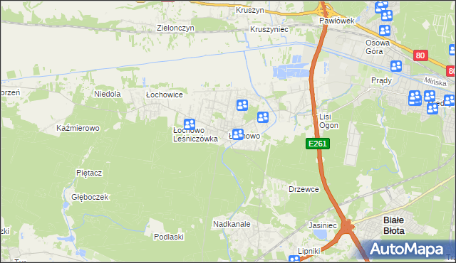mapa Łochowo, Łochowo na mapie Targeo