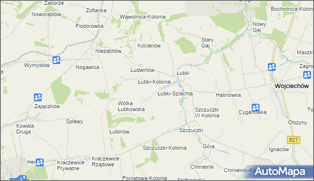 mapa Łubki-Szlachta, Łubki-Szlachta na mapie Targeo