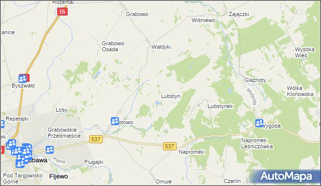 mapa Lubstyn, Lubstyn na mapie Targeo