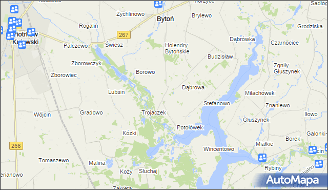 mapa Ludwikowo gmina Bytoń, Ludwikowo gmina Bytoń na mapie Targeo
