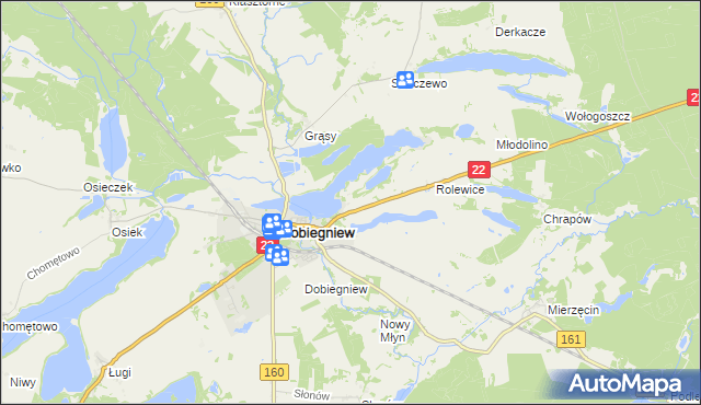 mapa Ługowo gmina Dobiegniew, Ługowo gmina Dobiegniew na mapie Targeo