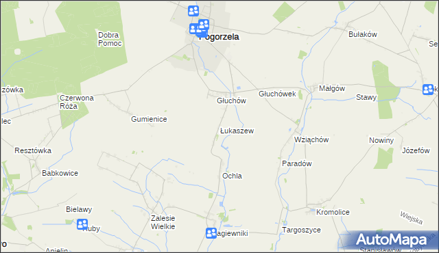 mapa Łukaszew, Łukaszew na mapie Targeo