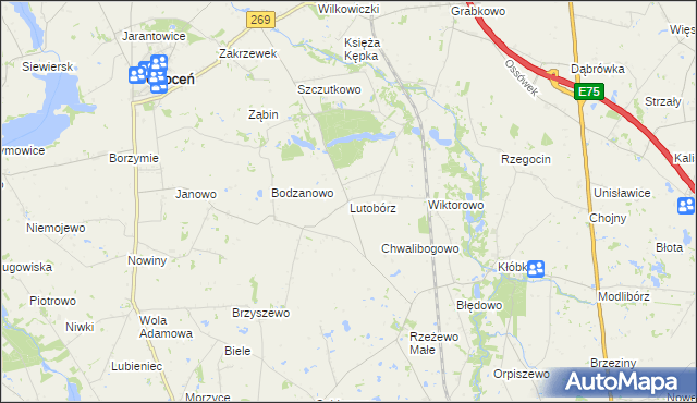 mapa Lutobórz, Lutobórz na mapie Targeo