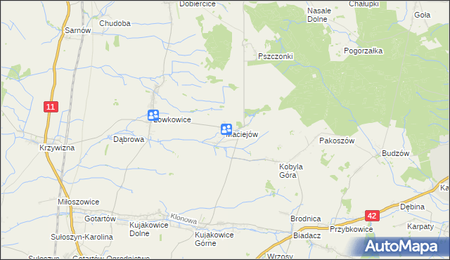mapa Maciejów gmina Kluczbork, Maciejów gmina Kluczbork na mapie Targeo