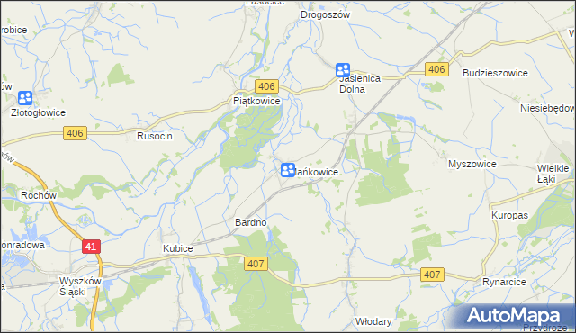 mapa Mańkowice, Mańkowice na mapie Targeo