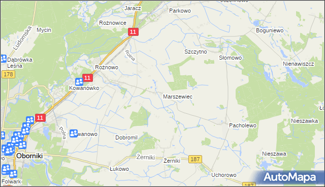 mapa Marszewiec, Marszewiec na mapie Targeo