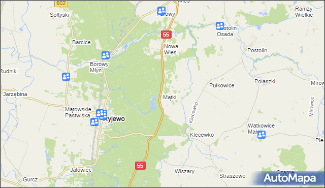 mapa Mątki gmina Ryjewo, Mątki gmina Ryjewo na mapie Targeo