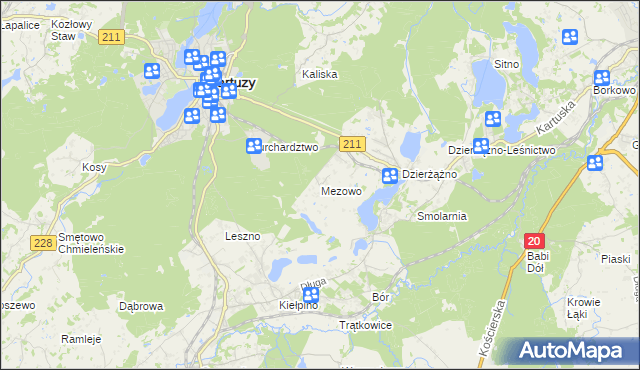 mapa Mezowo, Mezowo na mapie Targeo