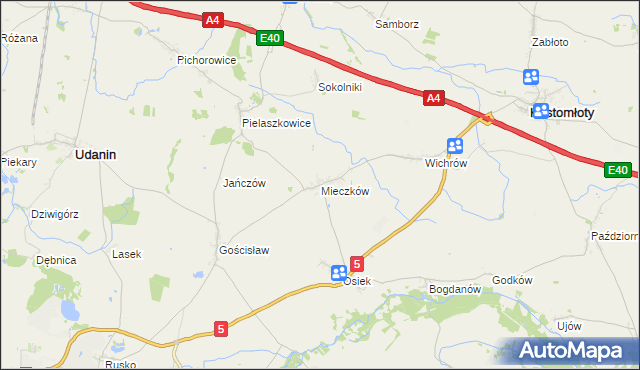 mapa Mieczków gmina Kostomłoty, Mieczków gmina Kostomłoty na mapie Targeo