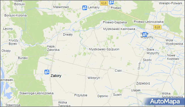 mapa Mierzęcin gmina Zatory, Mierzęcin gmina Zatory na mapie Targeo
