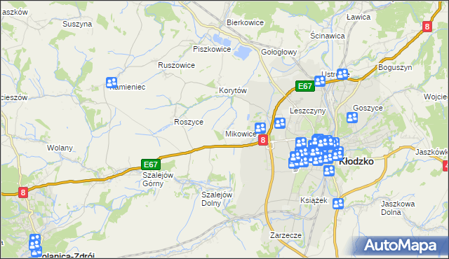 mapa Mikowice gmina Kłodzko, Mikowice gmina Kłodzko na mapie Targeo