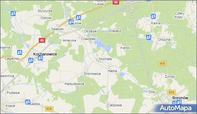 mapa Mochała, Mochała na mapie Targeo