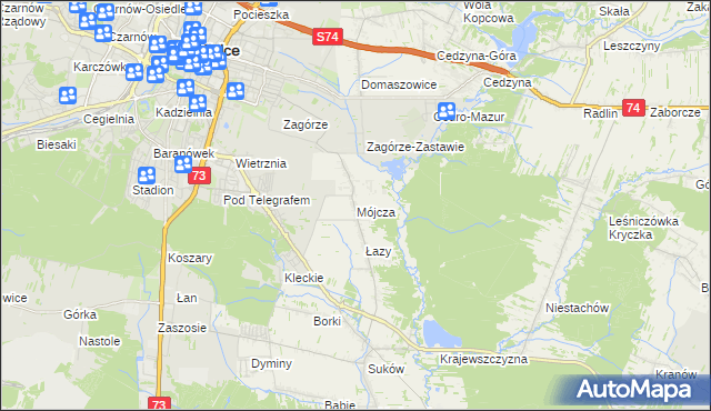 mapa Mójcza, Mójcza na mapie Targeo